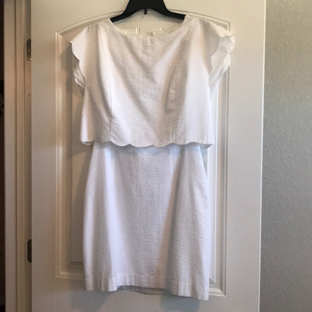 Lauren James Seersucker White Dress